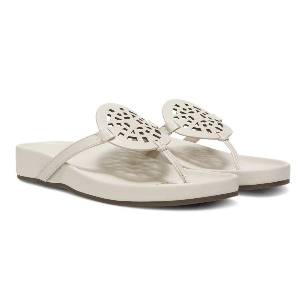 Vionic Women's Solari Sandal, Cream Leather - Picture 2 of 9